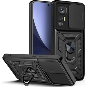 Xiaomi Mi 12 Lite Kılıf Kamera Korumalı Sürgülü Yüzüklü Armor Military Tank