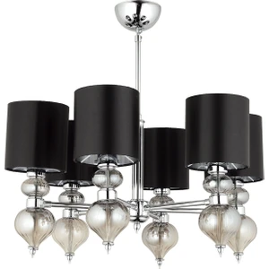 Dolce Ragazza Şapkalı Klasik Avize 6'lı Krom 65X80CM