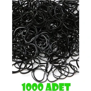 1000 Adet Siyah Saç Örgü Lastiği