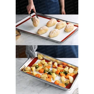 Fırın Için Yağlı Silikon Pişirme Matı, Yanmaz Yapışmaz Pişirme Matı Hamur Açma Silpatı  ( 30X40 )