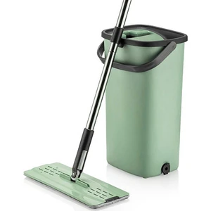 Sillgech Flat Mop Temizlik Paspas Seti Yeşil-Siyah EH-201
