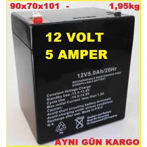 Ata Elektronik 12V 5AH 20HR 12 Volt 5 Amper Ups Alarm Terazi Oyuncak Akülü Araç Pili Bataryası Aküsü 90*70*101