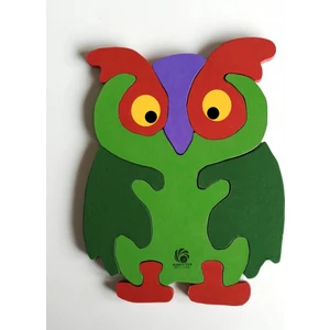 Uğurlu Yeşil Baykuş Ahşap Puzzle Yapboz
