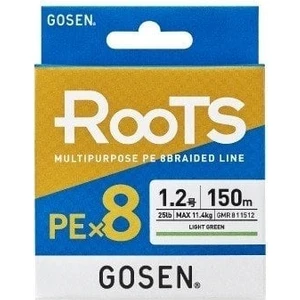 Gosen X8 Roots Pe 8 Örgü Spin Ip Misina 150MT A.yeşil 1.0 Pe