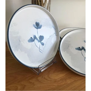 Pasta Tabağı Stackable 21 cm Mat Yaprak Desen 6 Lı 19863