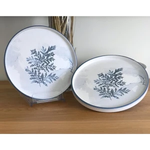 Pasta Tabağı Stackable 21 cm Mat Çiçek Desen 19862