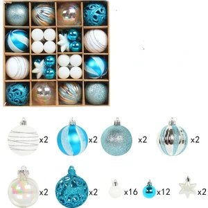 Noel Topu Takım Elbise Noel Ağacı Boyalı Top Kolye Hediye Kutusu