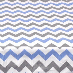 Baby Meva Mavi Zigzag Fitted Bebek Çarşafı