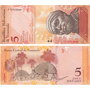 Venezuela, 5 Bolivar (2007) P#89 Çil Eski Yabancı Kağıt Para