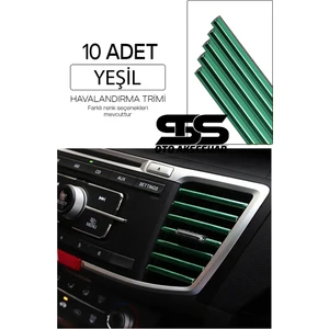 STS Oto Aksesuar Araç Içi Klima Havalandırma Izgarası Yeşil Trim Seti Film Şerit Havalandırma Izgarası Yeşil Trim Şerit Satıcı :