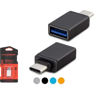 Otg Type-C To USB Çevirici Otg Type-C To USB Mavi Metal Kutulu Hadron HN4457K