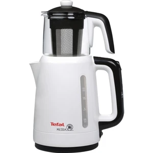 Çay Makinesi Cam Demlikli Çaycı Beyaz