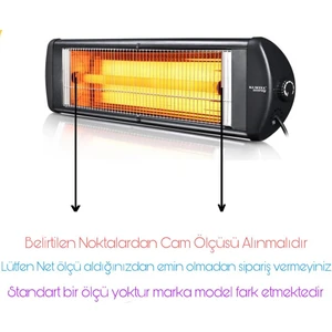 90 cm Infrared Ufo Isıtıcı 23MM Soba Camı