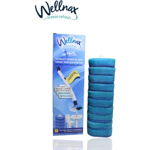 Wellnax Breeze Refresh Kullan At Yedek 20 Adet Sünger Mavi Su ve Deterjanlı Tuvalet Süngeri X1