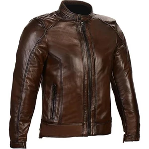 Deri Antik Kahve Motosiklet Mont