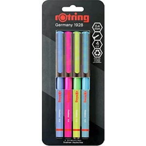 Fineliner, Ince Keçe Uçlu Kalem 0.4 Mm, 4'lü Paket, Canlı Renkler