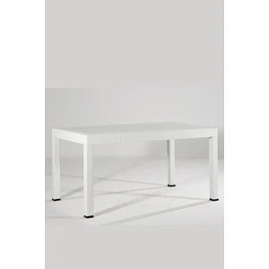 Rattan 90X150 Camsız Beyaz Masa – Bahçe&balkon&teras