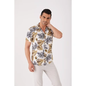 Mix Erkek Slim Fit Apaç Yaka Kısa Kol Gömlek