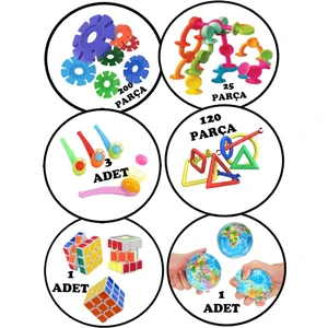 Eğitici Oyuncak Set Suqigz Yaratıcı Diskler Geometrik Çubuklar Top Üfleme Stres Topu ve Zeka Küpü