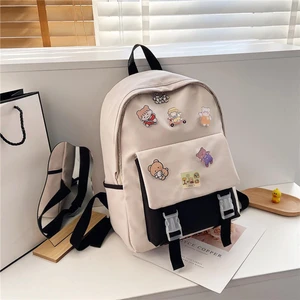 Kadın Üniversite Öğrencisi Kilitli Okul Çantası Büyük Kapasiteli Şık Daypack (Yurt Dışından)