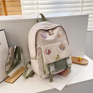 Kadın Üniversite Öğrencisi Kilitli Okul Çantası Büyük Kapasiteli Şık Daypack (Yurt Dışından)