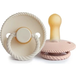 Frıgg Rope Ikili Kauçuk Emzik - Blush / Cream 6-18 Ay