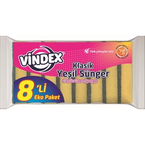 Klasik Yeşil Sünger Düz 8'li (S)