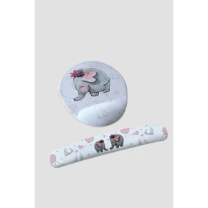Fil Desenli Mousepad ve Klavye Pedi Seti