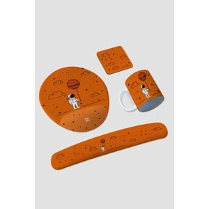 Space Astronot Mousepad, Kupa, Altlık ve Klavye Pedi Seti