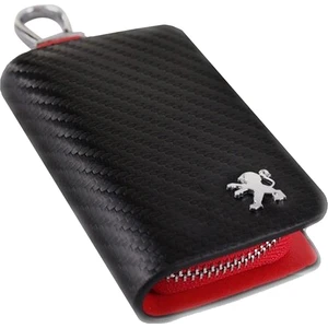 Oto Tuning Karbon Cüzdan - Peugeot Uyumlu Karbon Desenli Gerçek Deri Cüzdan Anahtarlık