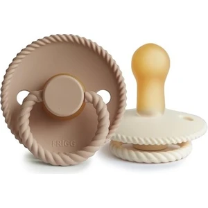 Frıgg Rope Ikili Kauçuk Emzik - Cream / Croissant 6-18AY