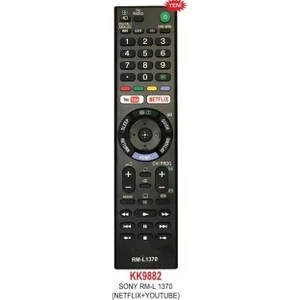 LCD Televizyon  Kumandası Sony Rm-L 1370 Netflix-Youtube Tuşlu Uzaktan LCD Tv Kumandası KK9882