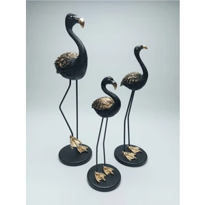 Tevfik Günday Dekorasyon Günday 3'lü Flamingo Siyah-Golt