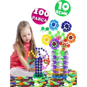 100 Parça Eğitici Kilitli Diskler Stem Eğitimi Uyumlu 10 Renk Eğitici Oyuncak LEGO Seti