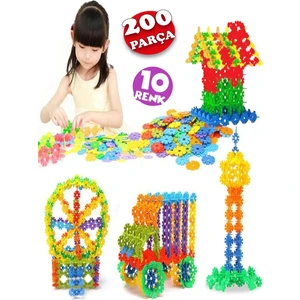 200 Parça Eğitici Kilitli Diskler Stem Eğitimi Uyumlu 10 Renk Eğitici Oyuncak LEGO Seti
