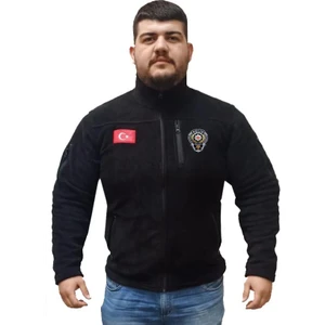 Askervadisi Taktik 5 Cepli Polis Polar Siyah Renk Bayrak Nakış Işlemeli