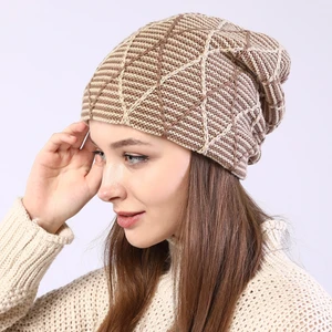 Kadın Kış Örme Beanie Şapka Yumuşak Sıcak Kadınlar Yün Şapka Yumuşak Kablo Örgü Kadın Beanie Şapka (Yurt Dışından)