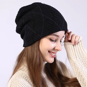 Kadın Kış Örme Beanie Şapka Yumuşak Sıcak Kadınlar Yün Şapka Yumuşak Kablo Örgü Kadın Beanie Şapka (Yurt Dışından)