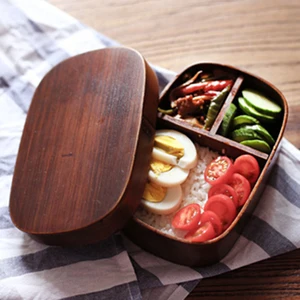 Japon Bento Kutuları Ahşap Öğle Yemeği Kutusu El Yapımı Doğal Ahşap Suşi Kutusu Sofra Kase Gıda Kabı (Yurt Dışından)