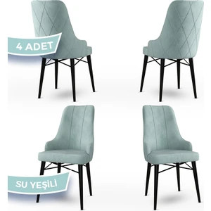 Concept Neta Serisi  Babyface Kumaş Sandalye Siyah Gürgen Ayak 4 Adet Sandalye