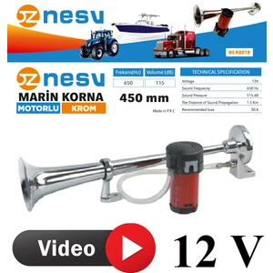 Marin Korna Tekne Traktör Taksi Kendinden Havalı Motorlu 12V Marin Korna