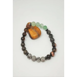 Bade Accessories Rkek Akrep Burcu Taş Bileklik (Kaplangözü,Pirit,Jasper,Rodokrozit,Labradorit,Aventurin,Hemati