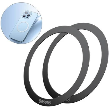 Baseus Halo Serisi 2 Adet/paket Manyetik Metal Halka Ultra Ince Yapışkanlı Telefon Tutucu