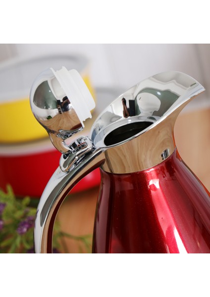 1.5l Paslanmaz Çelik Yalıtımlı Çay Potu Kalıp Termal Kırmızı