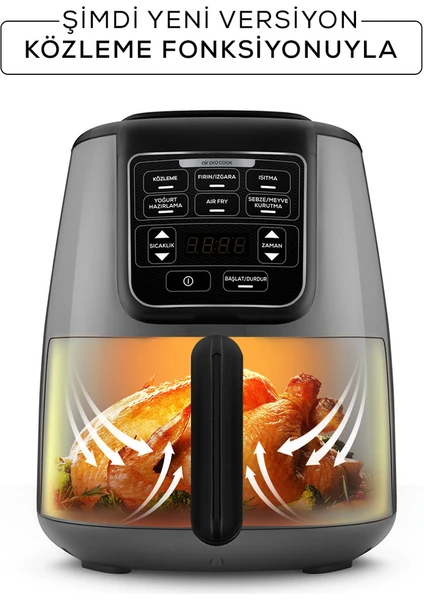 Air Pro Cook Köz XL Airfryer Space Gray Black 4 Kişilik