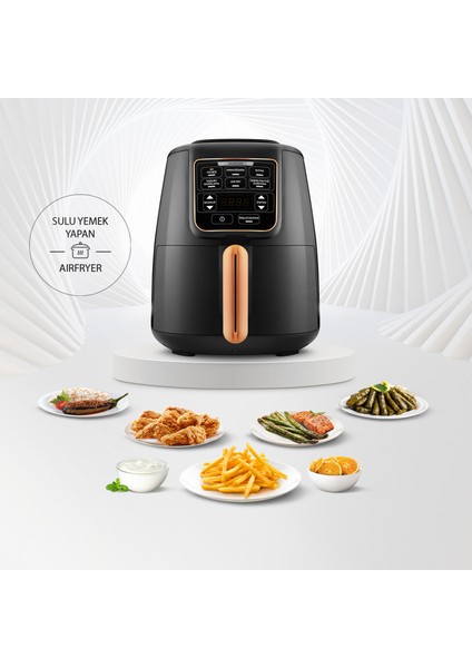 Air Pro Cook XL 2 in 1 Konuşan Airfryer Black Cooper 4 Kişilik Fritöz