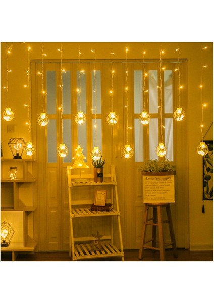 LED Işıklı Top Perde 12 Toplu Zarif Aydınlatma Enerji Tasarruflu