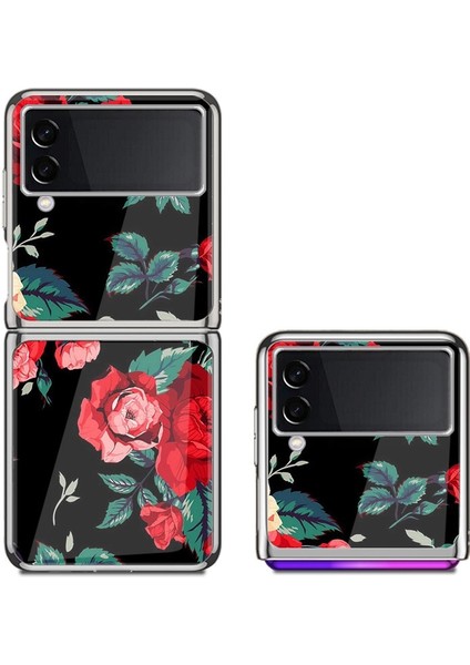 Samsung Galaxy Z Flip 4 Gül Model Havalı Cam Cep Telefonu Kılıfı (Yurt Dışından)