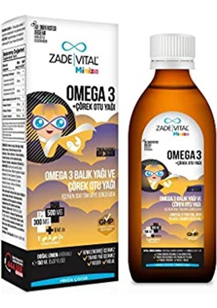 Miniza Omega 3 Balık Yağı ve Çörek Otu Yağı 150 ml