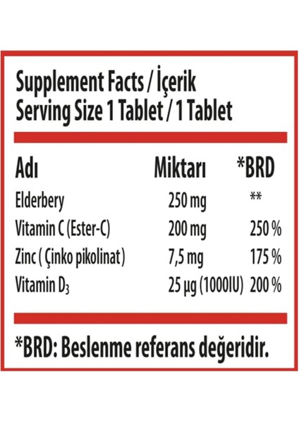 Super Immoo Immuneks Erişkin Elderberry, Vitamin D, Ester C Vitamini, Çinko Pikolinat Im